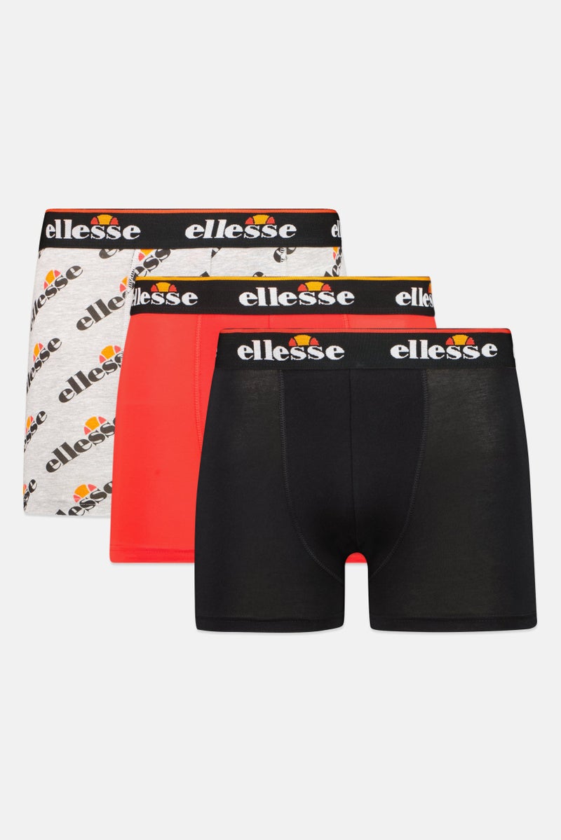 Ellesse Men 3 Pieces Brand Logo Boxers, Multicolor - Image 1