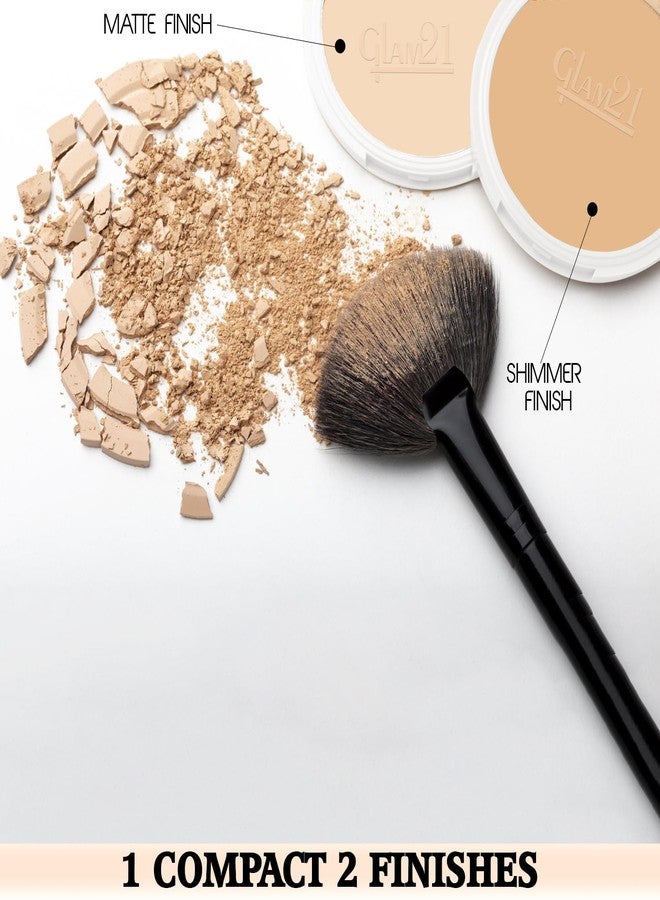 جلام 21 بودرة جلام 21 المضغوطة للتحكم في الزيوت، ناعمة وأنيقة، 2 في 1، 20 غرام | مكياج يدوم طويلاً، مقاوم للماء والعرق، غني بفيتامينات E وC | لون رملي ذهبي -03 - Image 4