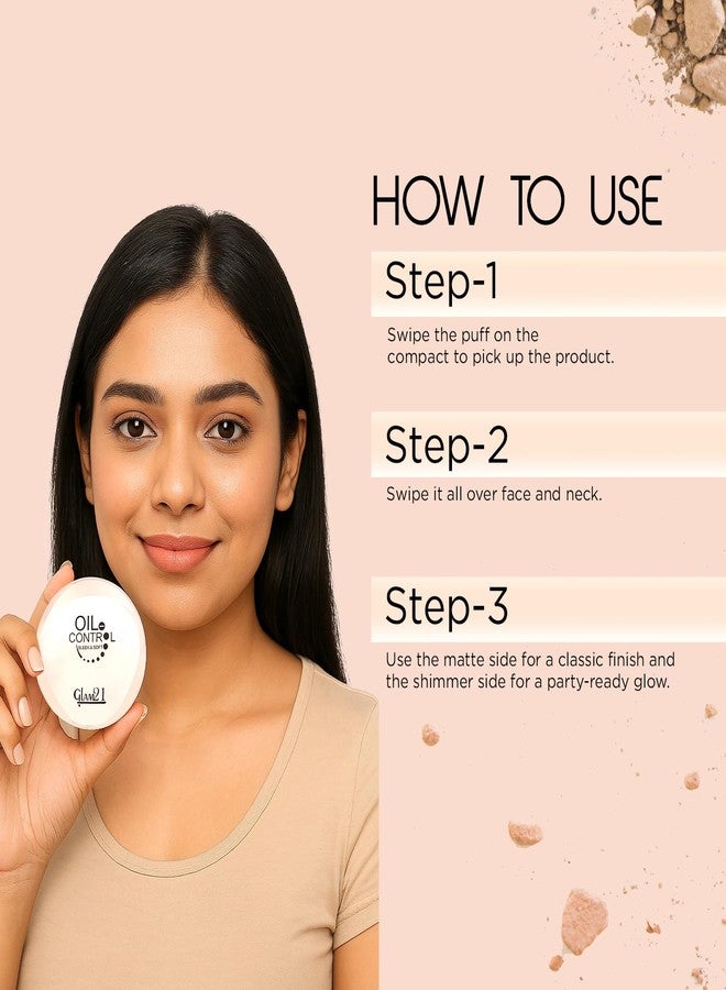 جلام 21 بودرة جلام 21 المضغوطة للتحكم في الزيوت، ناعمة وأنيقة، 2 في 1، 20 غرام | مكياج يدوم طويلاً، مقاوم للماء والعرق، غني بفيتامينات E وC | لون رملي ذهبي -03 - Image 5