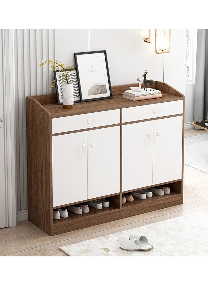 Freestanding Shoe Cabinet Shoe Rack Shoe Storage Organizer with Drawers and Lockers Modern Shoe Rack for Hallway Bedroom and Entryway(120*32*90CM) - Image 1