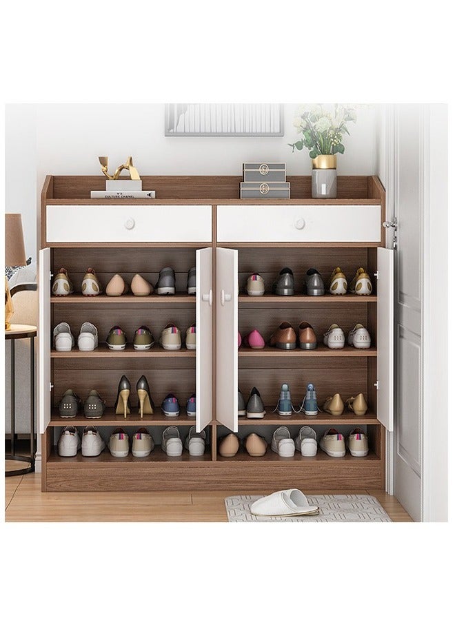 Freestanding Shoe Cabinet Shoe Rack Shoe Storage Organizer with Drawers and Lockers Modern Shoe Rack for Hallway Bedroom and Entryway(120*32*90CM) - Image 3