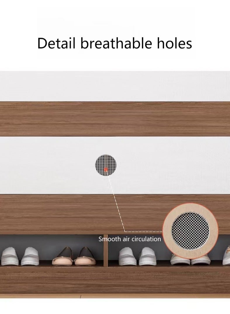 Freestanding Shoe Cabinet Shoe Rack Shoe Storage Organizer with Drawers and Lockers Modern Shoe Rack for Hallway Bedroom and Entryway(120*32*90CM) - Image 4