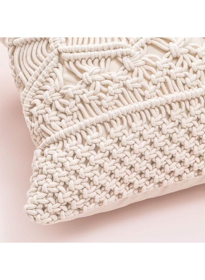 Macrame Cushion - handmade Pillow Cover - boho style -17 Inches - Image 2