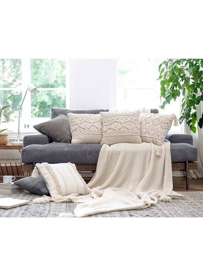 Macrame Cushion - handmade Pillow Cover - boho style -17 Inches - Image 3