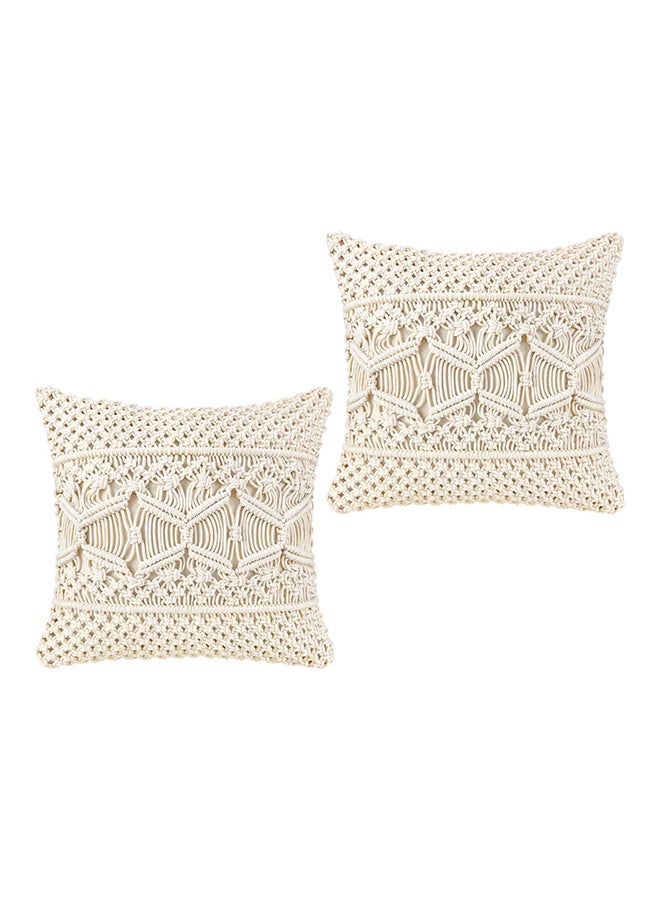 Macrame Cushion - handmade Pillow Cover - boho style -17 Inches - Image 1