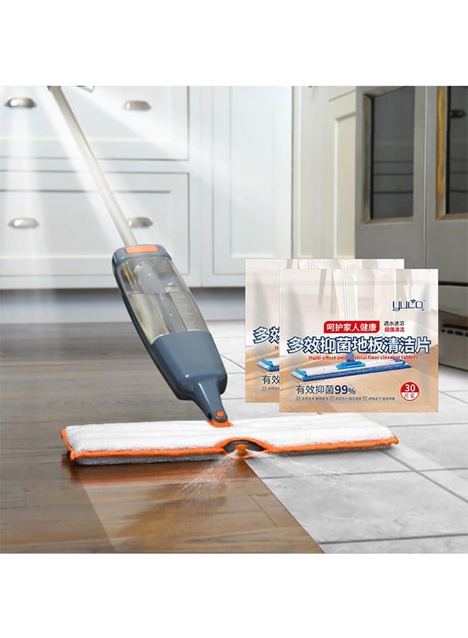 2 Pack Floor Cleaning Tablets, Antibacterial Floor Cleaner Sheets, Water-soluble, Quick-drying and Fresh fragrance, for Wall Tiles Floor and Glass - Image 1