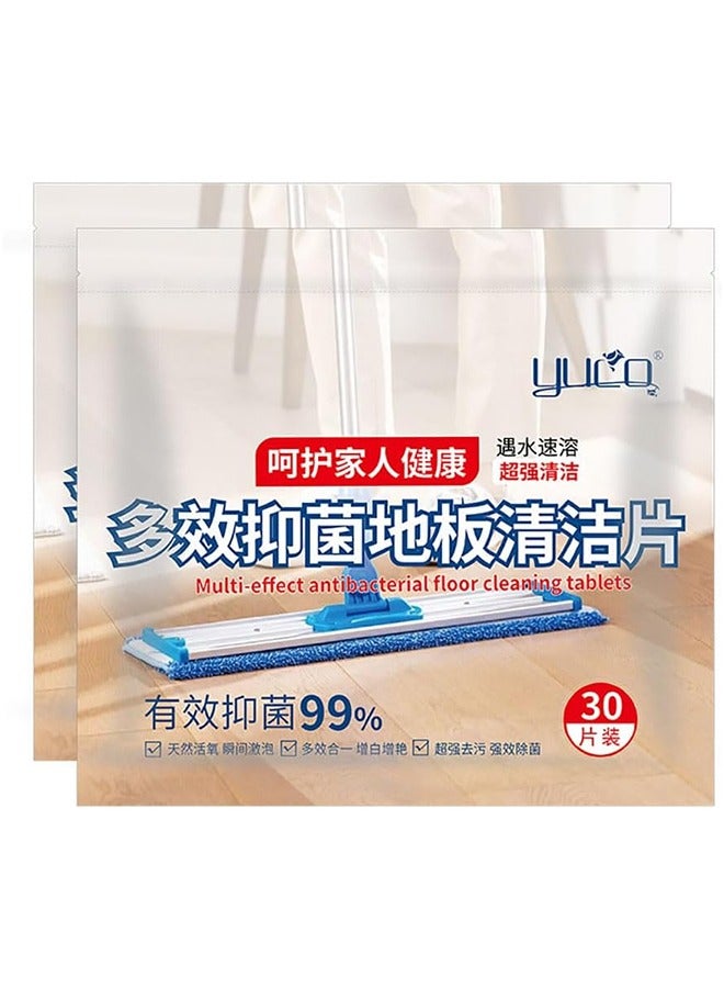 2 Pack Floor Cleaning Tablets, Antibacterial Floor Cleaner Sheets, Water-soluble, Quick-drying and Fresh fragrance, for Wall Tiles Floor and Glass - Image 2