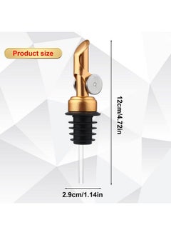 AIEX 4Pcs Liquor Bottle Pourers Stainless Steel Pourers Dispenser Spout Cover With Cap For Liquor Oil Balsamic Vinegar Bottles (Gold)  - Image 3