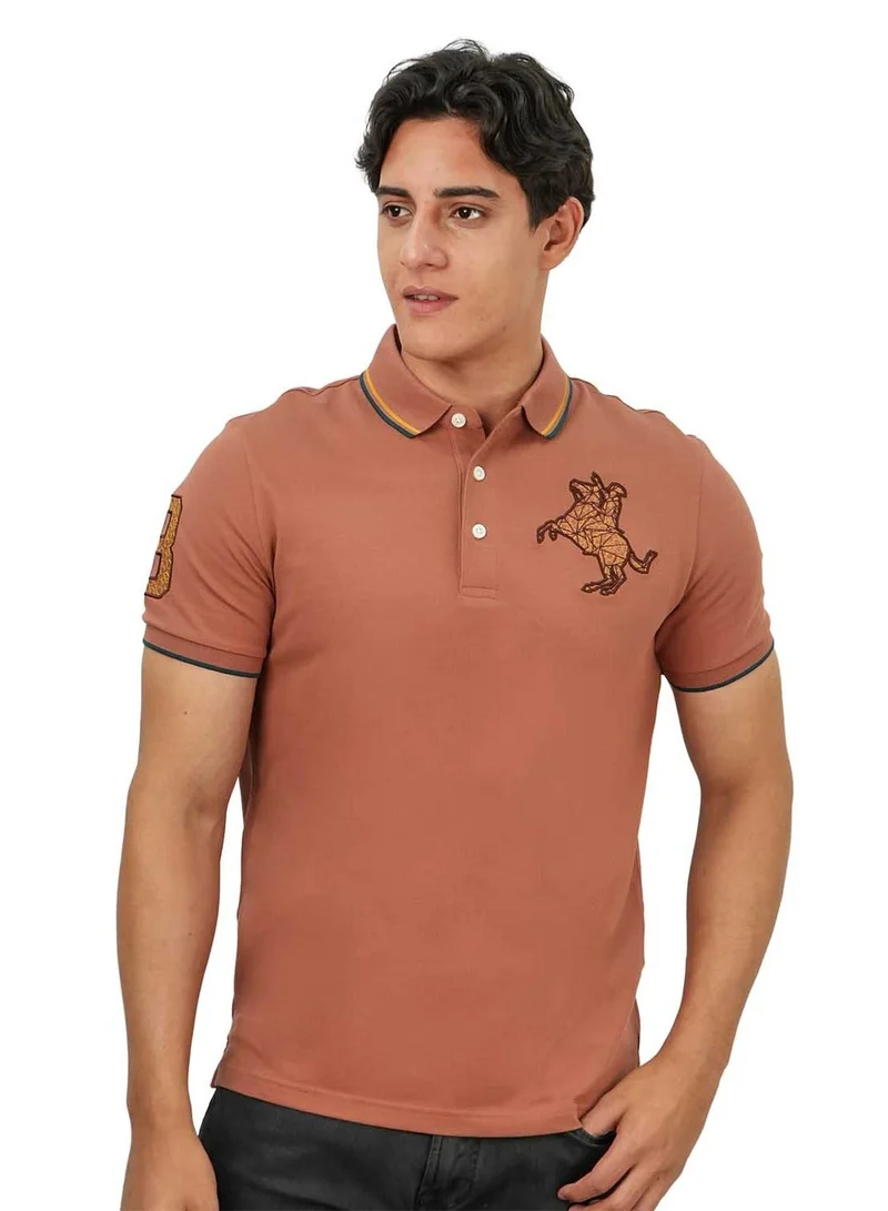 Men's Slim Fit Cotton Short Sleeve Napoleon Polo