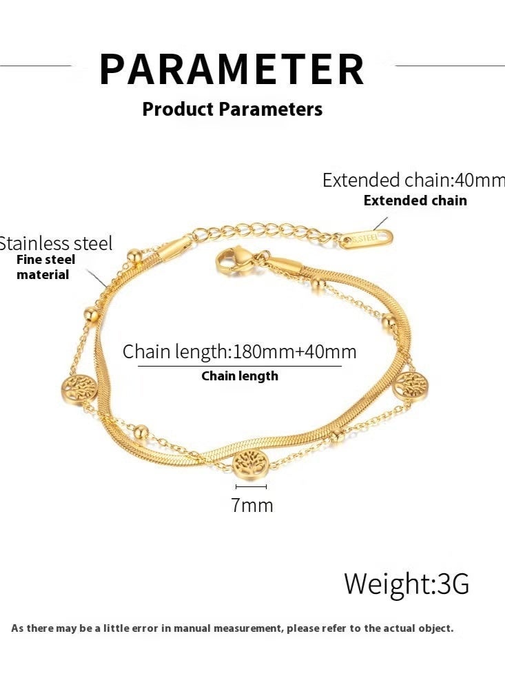 DAEVO Tree of Life Pendant Bracelet for Women, Elegant Gold Plated Stainless Steel Chain, Meaningful Jewelry Gift for Her for Ladies - Image 5