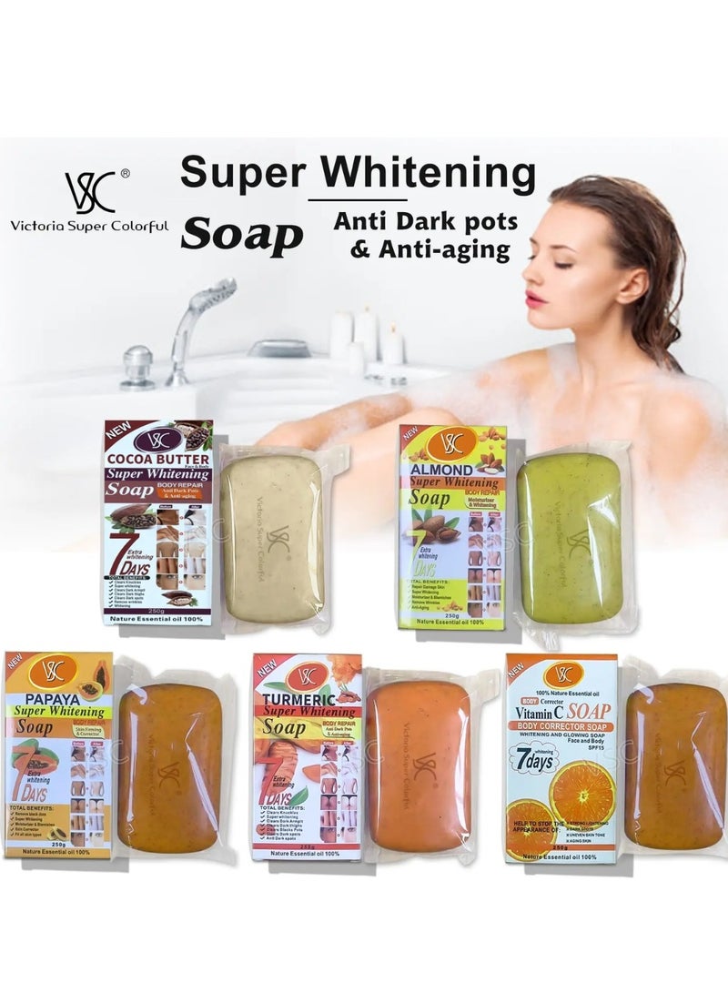 VSC 250G Almond Super Whitening Soap Body Repair Moisturizing and Whitening Soap Dark Armpits Thighs Dark Knuckles Black spots Whitening Soap 100% Pure Essential Oil soaps for Face and Body - Image 3