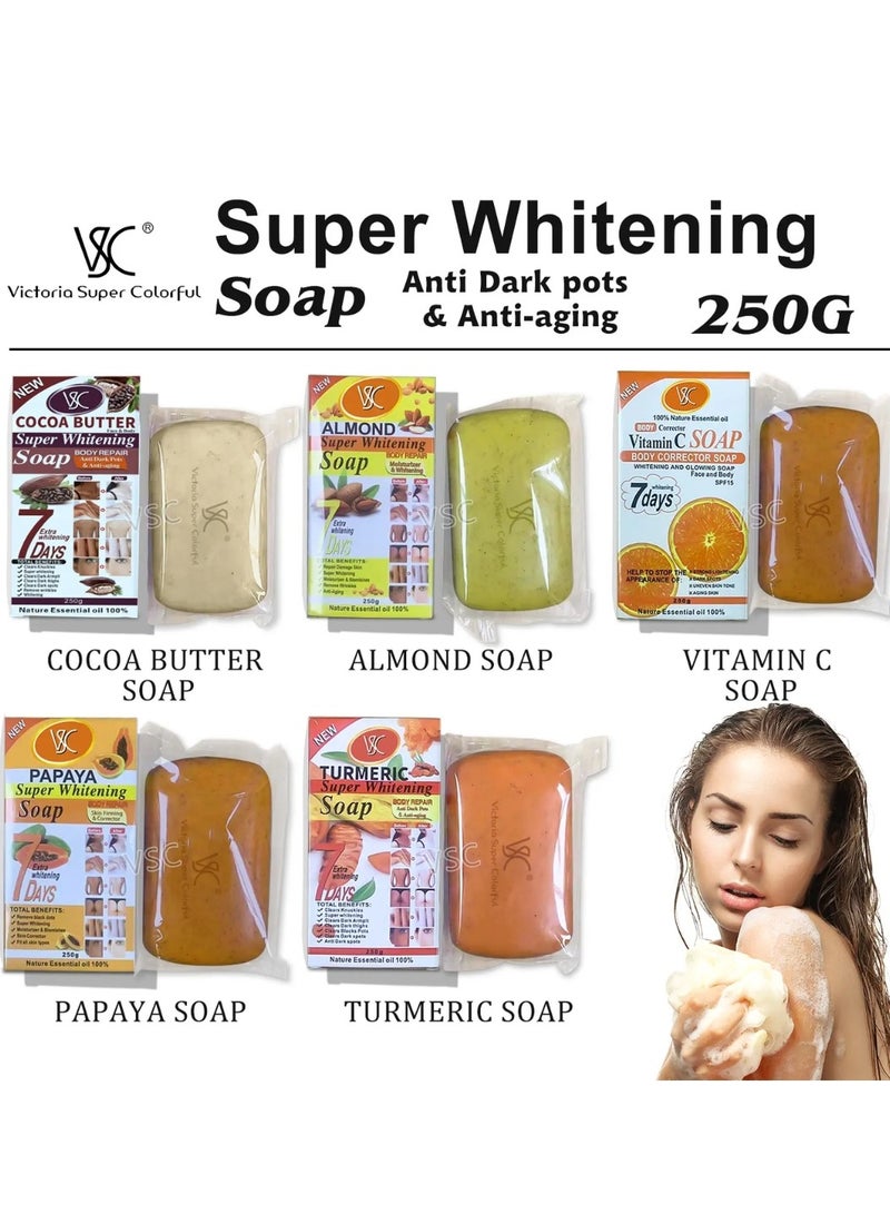 VSC 250G Almond Super Whitening Soap Body Repair Moisturizing and Whitening Soap Dark Armpits Thighs Dark Knuckles Black spots Whitening Soap 100% Pure Essential Oil soaps for Face and Body - Image 4