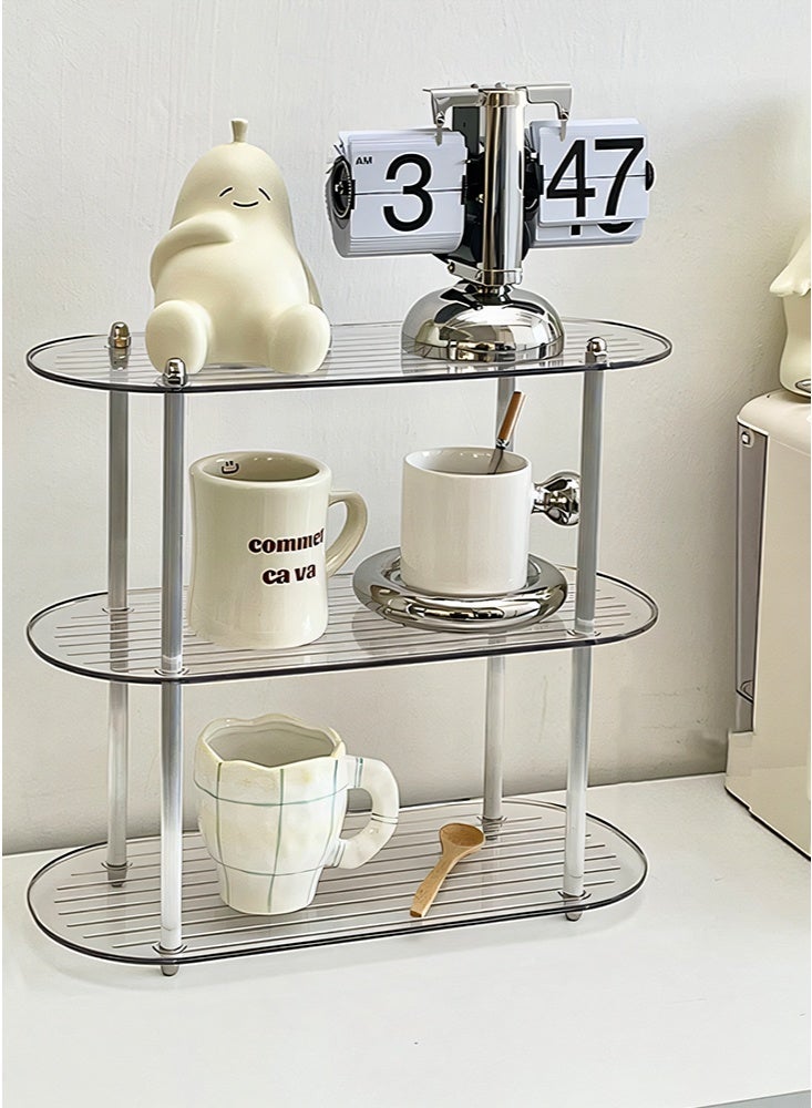 فورثكان رف عرض قابل للفصل بثلاث طبقات رف تخزين كبير بسيط لتخزين الديكور المنزلي والمكياج - Image 2