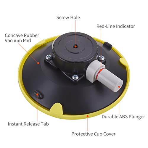 IMT 6" Mounting Vacuum Suction Cup 5/16"-18 Female Threaded, Small Hand Pump Active Camera Mouting Base, Glass Sucker Sucking Tool/Car Sucker for Camera - Image 2