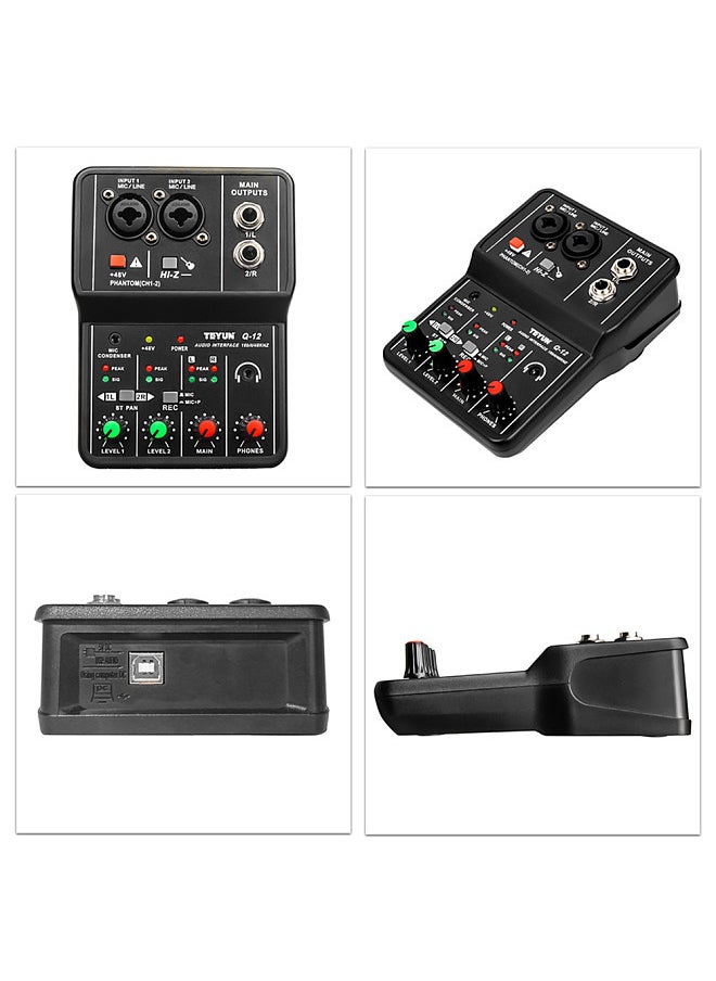 Generic Audio Interface Professional Recording Sound Card 16bit/48kHz Mini USB Audio Interface Sound Card 2-In & 2-Out with 48V Phantom Power USB-B Cable Studio Recording Equipment for Music Recording Orchestration USB Drive Free  - Image 3