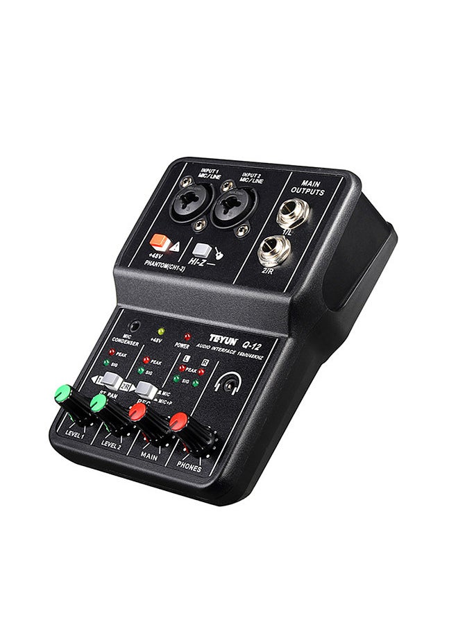 Audio Interface Professional Recording Sound Card 16bit/48kHz Mini USB Audio Interface Sound Card 2-In & 2-Out with 48V Phantom Power USB-B Cable Studio Recording Equipment for Music Recording Orchestration USB Drive Free