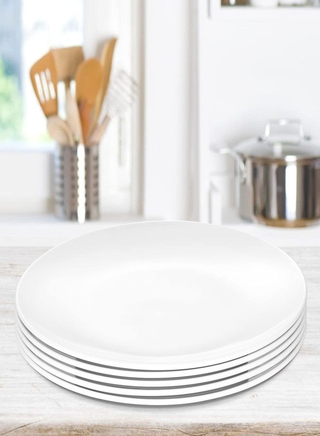 HSDT 11 Inch White Melamine Plates Wide Side Flat Bottom Deep Round Dinner Plates Salad and Dessert Plates Lightweight Durable and Easy to Clean,Non Ceramic Disc Pad Set of 6,PYW-11-06 - Image 5