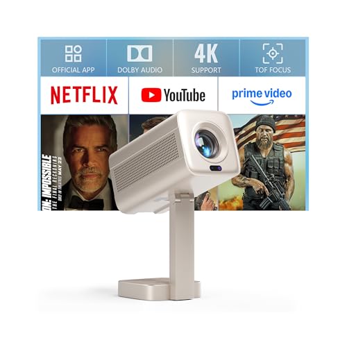 VOPLLS [Officially-Licensed APP & DoIby Audio] Smart Mini Projector with WiFi and Bluetooth, VOPLLS Portable Outdoor Projector 4K Support with TOF Real-Time Focus, Native 1080P Home Movie Projector - Image 1