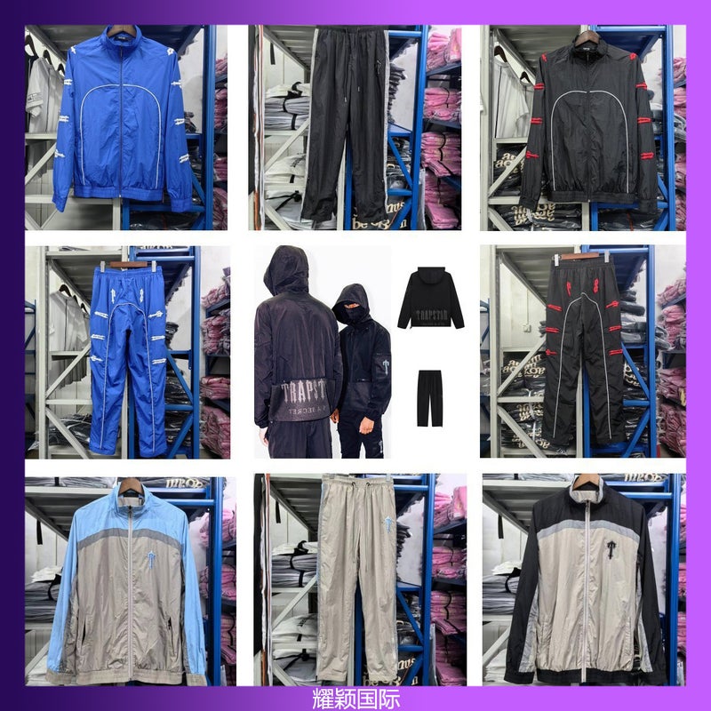 Trapstar Letter Embroidered Zipper Pants Windbreaker Suit Clothes For Men And Women - Image 2