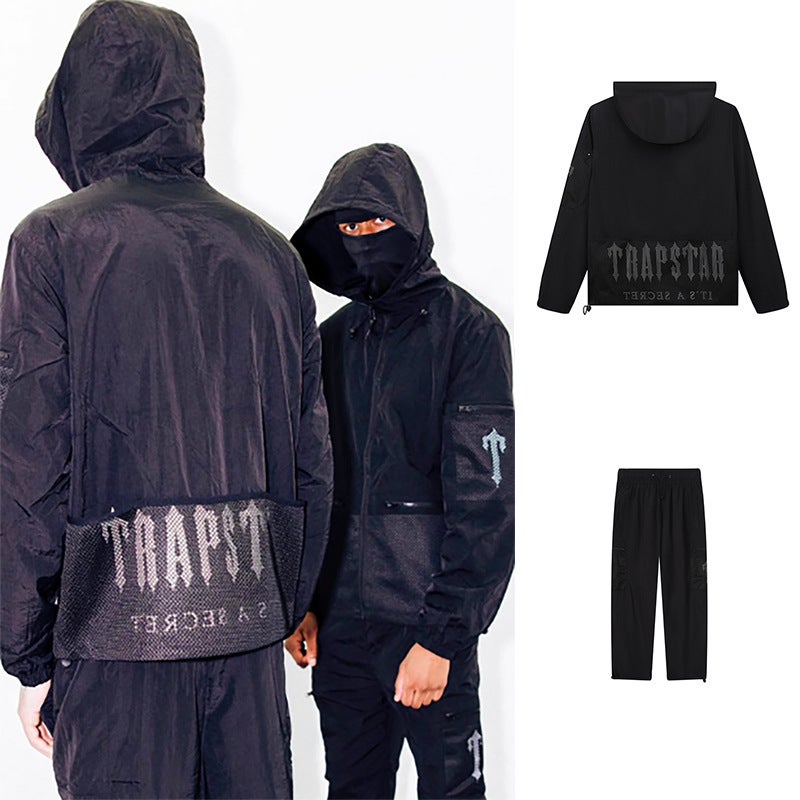 Trapstar Letter Embroidered Zipper Pants Windbreaker Suit Clothes For Men And Women - Image 3