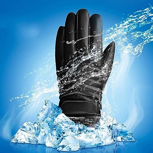 Alexvyan -20℉ Snow & Windproof Thermal Soft Fur Warm Winter Gloves (Fur/Fleece Inside) for Riding, Protective Warm Hand Riding Cycling, Byke, Bike, Scooty,Motorcycle for Men & Boy,Male (Black-Zigzag) - Image 3