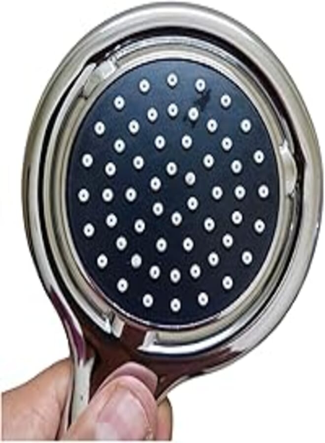 Epomix Round Shower Hand Black in Silver