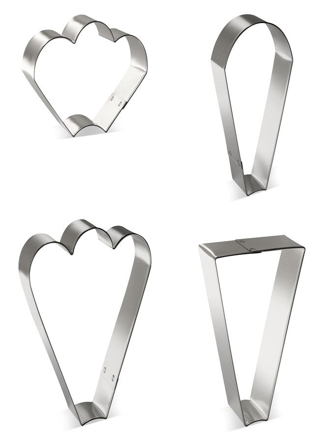 Foose Brand Cookie Cutters 4 Piece Platter Cookie Cutter Set 3 3/8 inTrapezoid, 4 in Teardrop Round, 3 in Clam and 4.5 in Fan Three Bumps, USA Made - Image 3