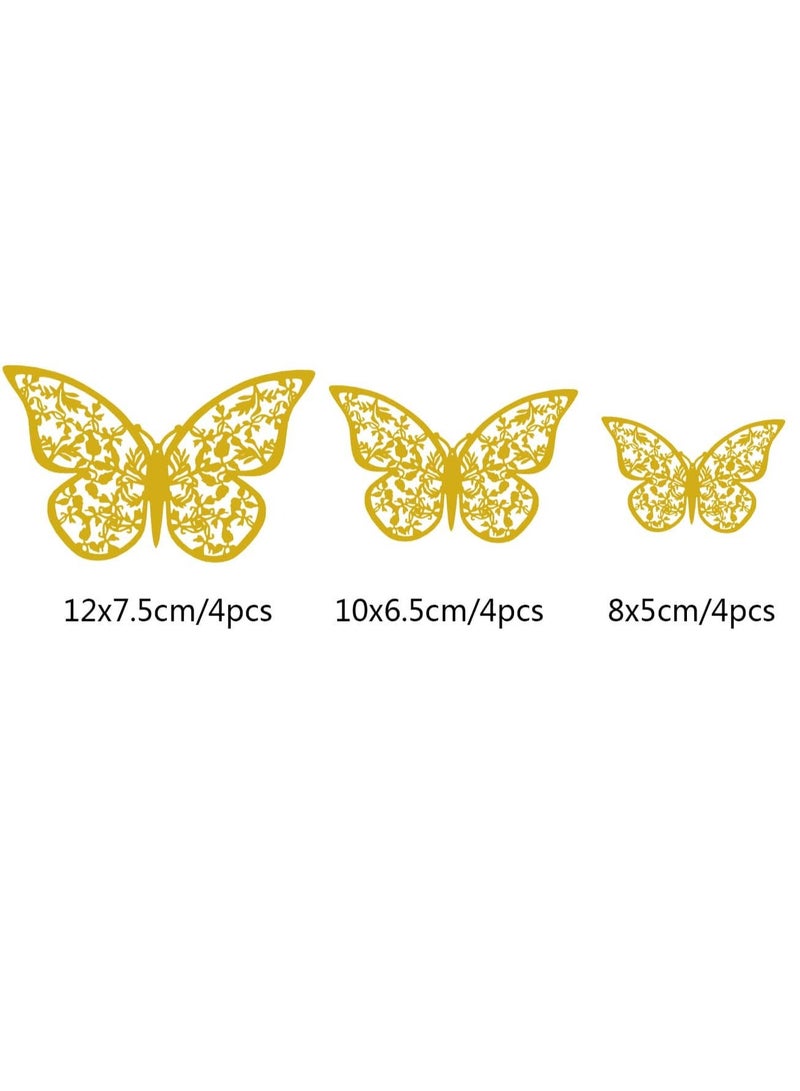 3D Multi-Purpose Butterfly Decorations - 12 Pieces 3 Different Sizes (For Cakes, Parties and More)  - Image 4
