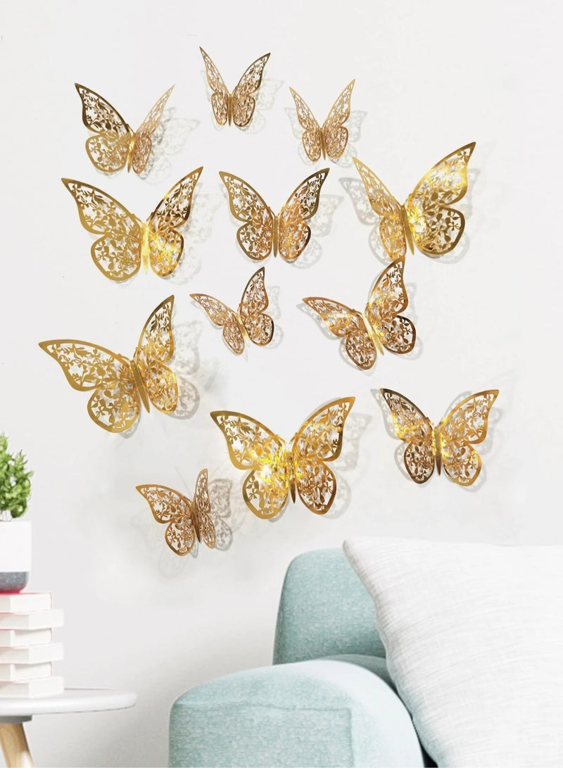 3D Multi-Purpose Butterfly Decorations - 12 Pieces 3 Different Sizes (For Cakes, Parties and More)  - Image 2