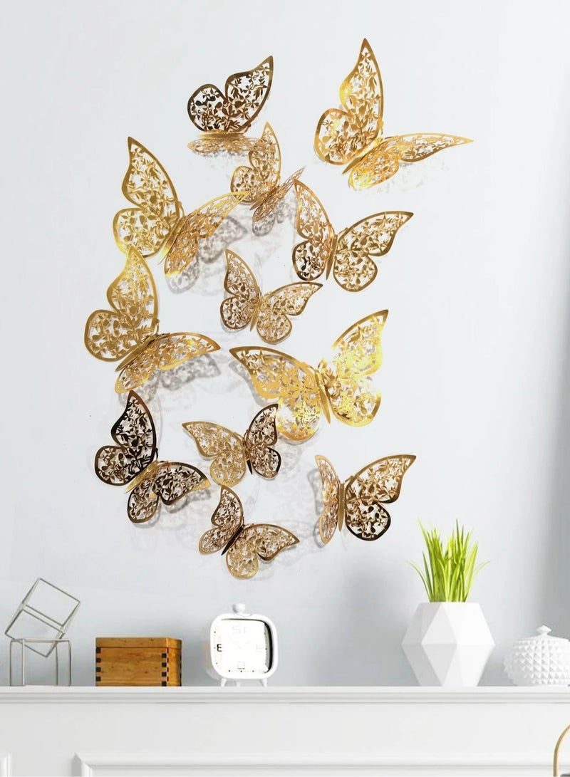 3D Multi-Purpose Butterfly Decorations - 12 Pieces 3 Different Sizes (For Cakes, Parties and More)  - Image 1