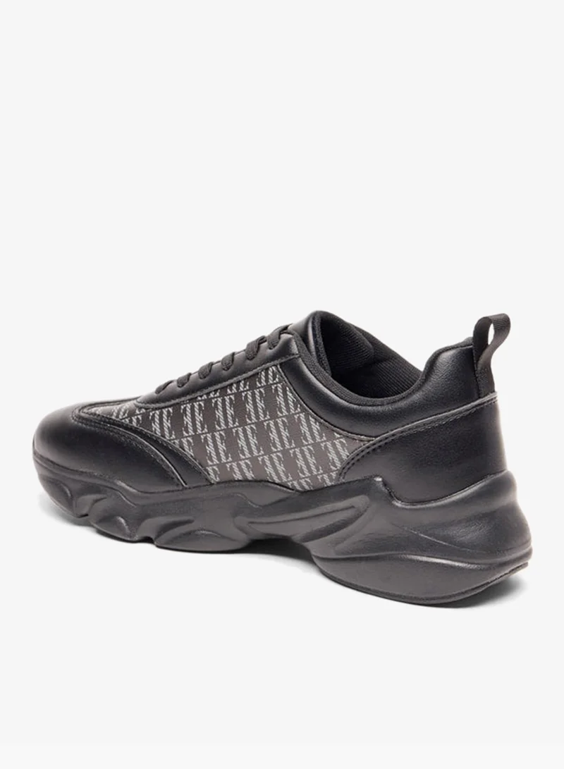 ELLE Women's Logo Print Shoes with Lace-Up Closure