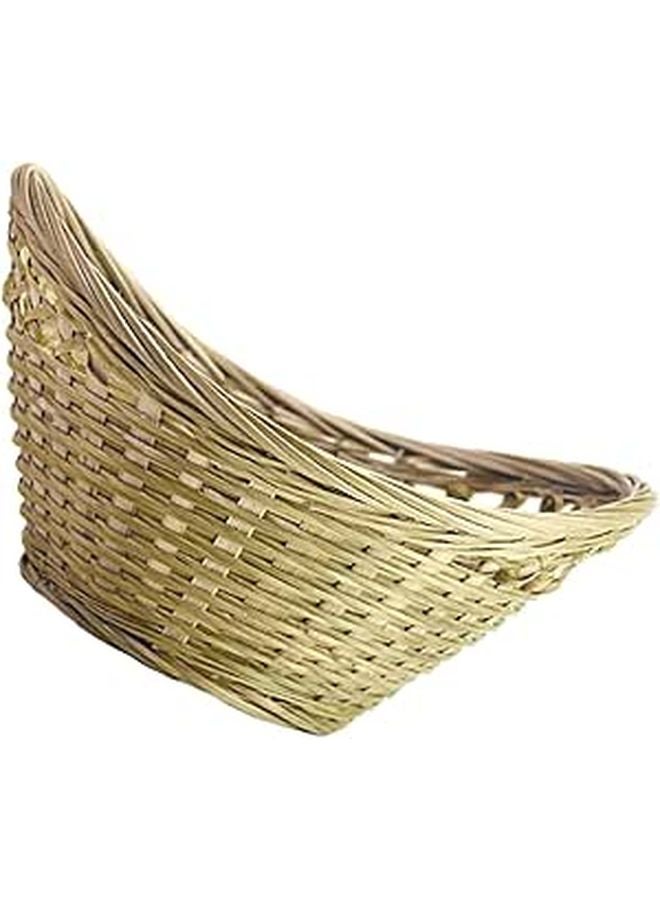 Small Oval Woven Basket Natural Rattan Storage Organizer For Fruits Eggs Home Kitchen - Image 1