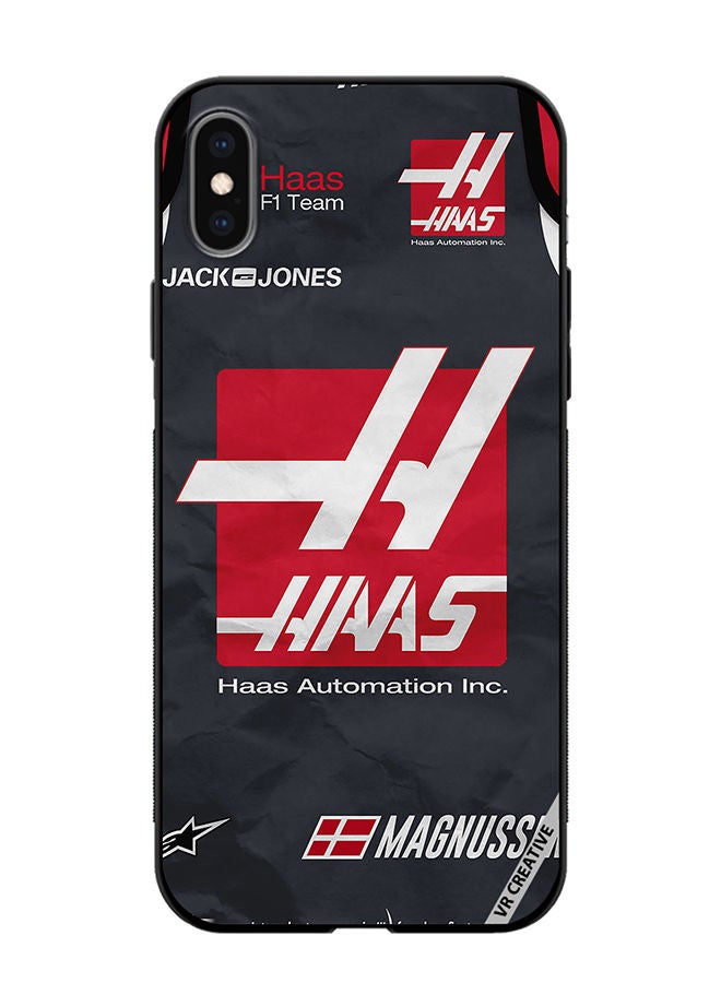 VR CREATIVE Protective Case Cover For Apple iPhone XS Max Haas Logo Formula 1 Design Multicolour - Image 1