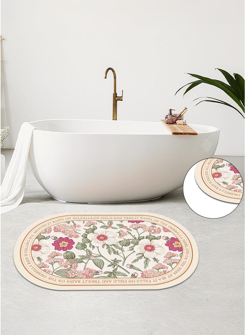 ميرتينج سجادة حمام غير قابلة للانزلاق، قطعتان، 60×40 سم، سريعة الجفاف، عالية الامتصاص، متينة وقابلة للغسل في الغسالة، مناسبة للاستحمام، والحوض، والمرحاض، وأرضيات الحمام والمطبخ، باللون الوردي - Image 5