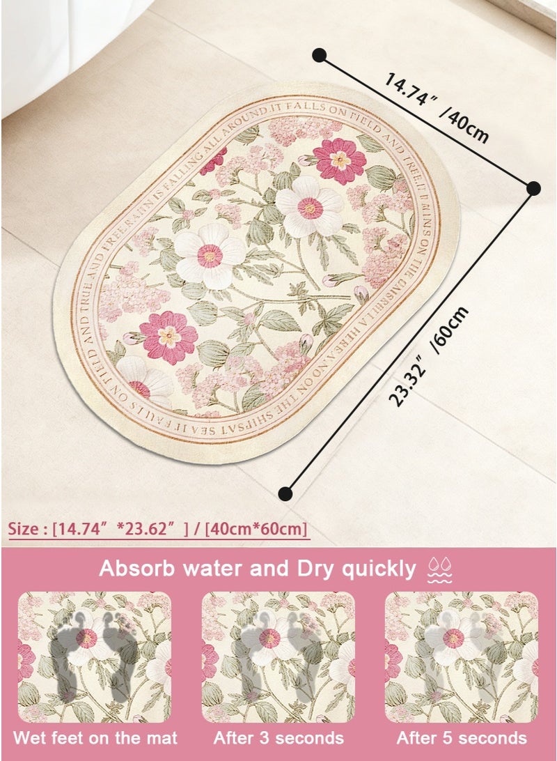 ميرتينج سجادة حمام غير قابلة للانزلاق، قطعتان، 60×40 سم، سريعة الجفاف، عالية الامتصاص، متينة وقابلة للغسل في الغسالة، مناسبة للاستحمام، والحوض، والمرحاض، وأرضيات الحمام والمطبخ، باللون الوردي - Image 3