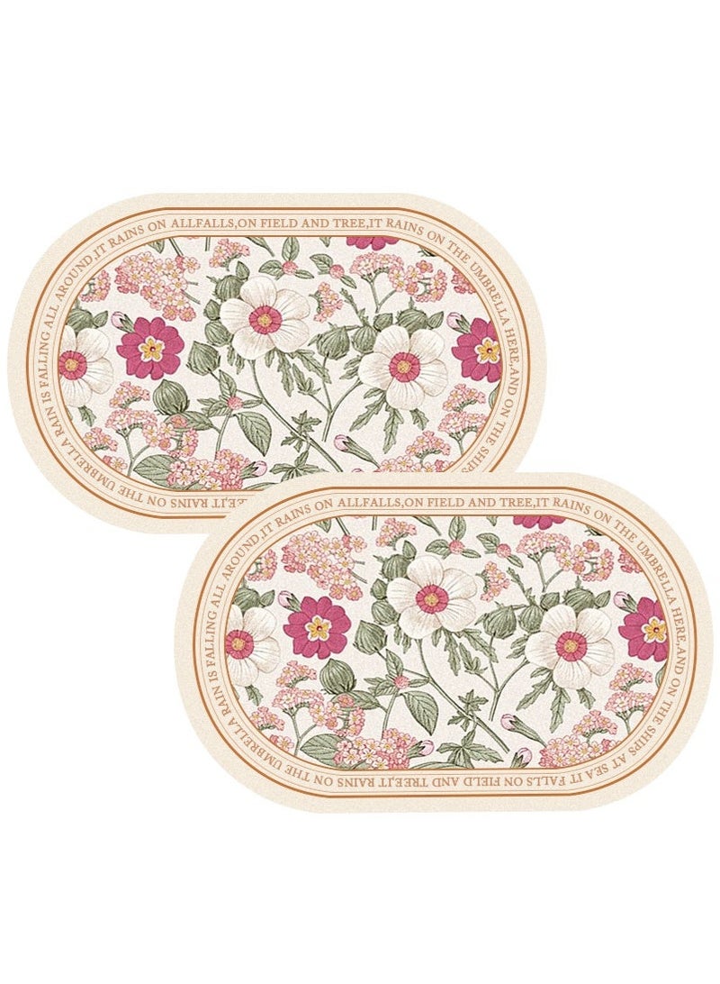 ميرتينج سجادة حمام غير قابلة للانزلاق، قطعتان، 60×40 سم، سريعة الجفاف، عالية الامتصاص، متينة وقابلة للغسل في الغسالة، مناسبة للاستحمام، والحوض، والمرحاض، وأرضيات الحمام والمطبخ، باللون الوردي - Image 1