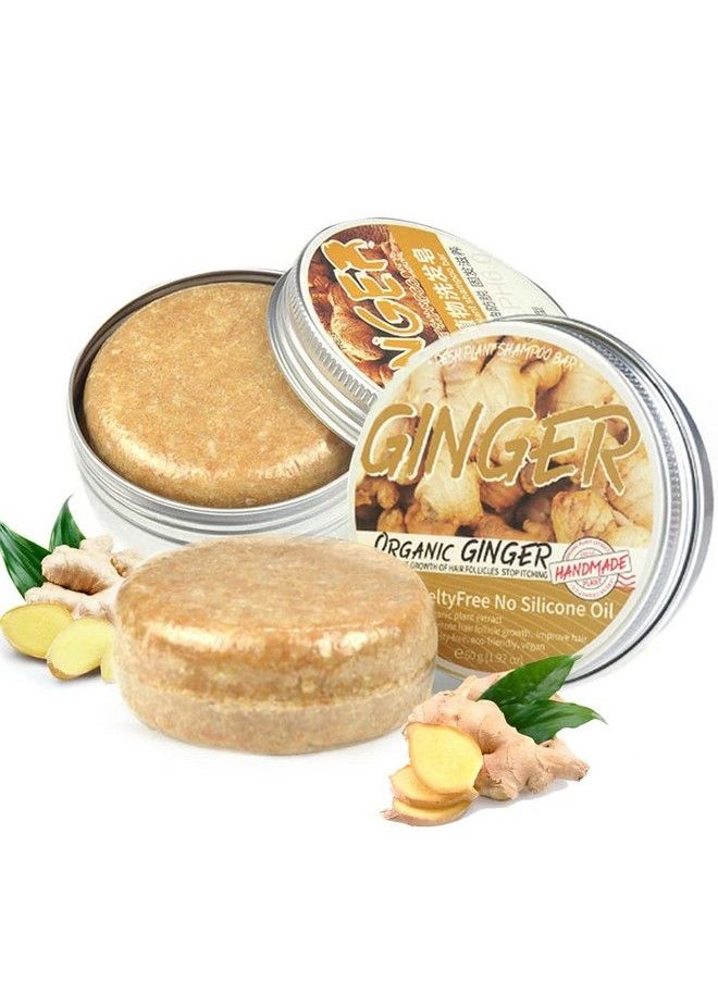 MAITING 2 Pcs Ginger Hair Regrowth Shampoo Bar Ginger Shampoo Bar Soap Ginger Bar Shampoo For Hair Growth Natural Organic Ginger Hair Growth Shampoo Bar Ginger Shampoo Bar Promotes Hair Growth  - Image 2