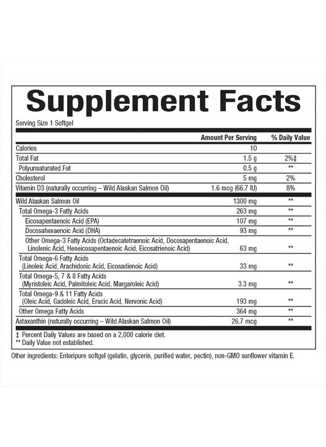 natural Factors - Complete Omega by Natural Factors, Wild Alaskan Salmon Oil, Supports Heart and Brain Health with Omega-3 DHA and EPA, 180 softgels (180 servings) - Image 1