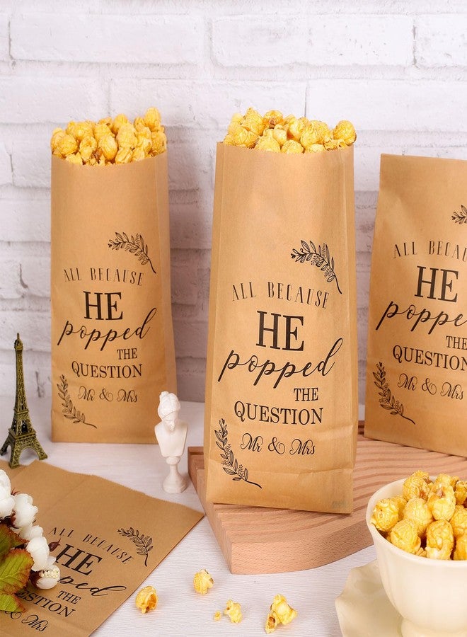 Whaline حقائب فشار زفاف ورقية كرافت 100 قطعة من واهلين، حقائب هدايا قابلة للتخلص منها، حقائب معالجة بنية مقاومة للدهون لزفاف، حفل خطوبة، حفل استحمام العروس - Image 3