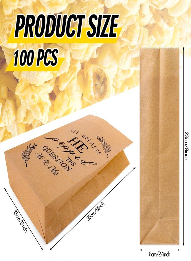 Whaline حقائب فشار زفاف ورقية كرافت 100 قطعة من واهلين، حقائب هدايا قابلة للتخلص منها، حقائب معالجة بنية مقاومة للدهون لزفاف، حفل خطوبة، حفل استحمام العروس - Image 2