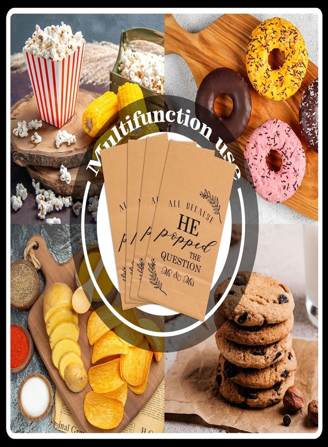 Whaline حقائب فشار زفاف ورقية كرافت 100 قطعة من واهلين، حقائب هدايا قابلة للتخلص منها، حقائب معالجة بنية مقاومة للدهون لزفاف، حفل خطوبة، حفل استحمام العروس - Image 5