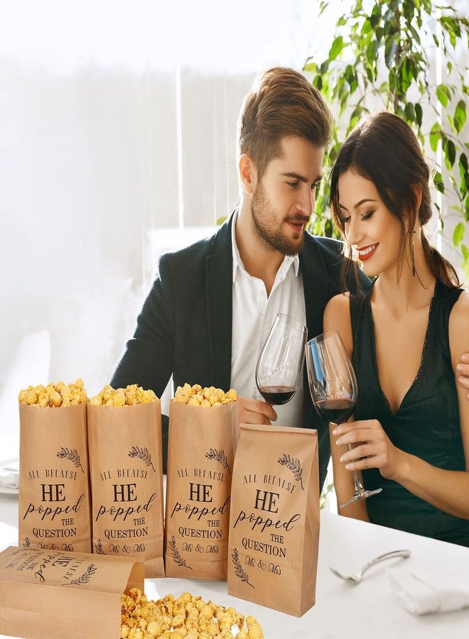 Whaline حقائب فشار زفاف ورقية كرافت 100 قطعة من واهلين، حقائب هدايا قابلة للتخلص منها، حقائب معالجة بنية مقاومة للدهون لزفاف، حفل خطوبة، حفل استحمام العروس - Image 4