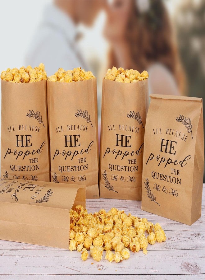 Whaline حقائب فشار زفاف ورقية كرافت 100 قطعة من واهلين، حقائب هدايا قابلة للتخلص منها، حقائب معالجة بنية مقاومة للدهون لزفاف، حفل خطوبة، حفل استحمام العروس - Image 1