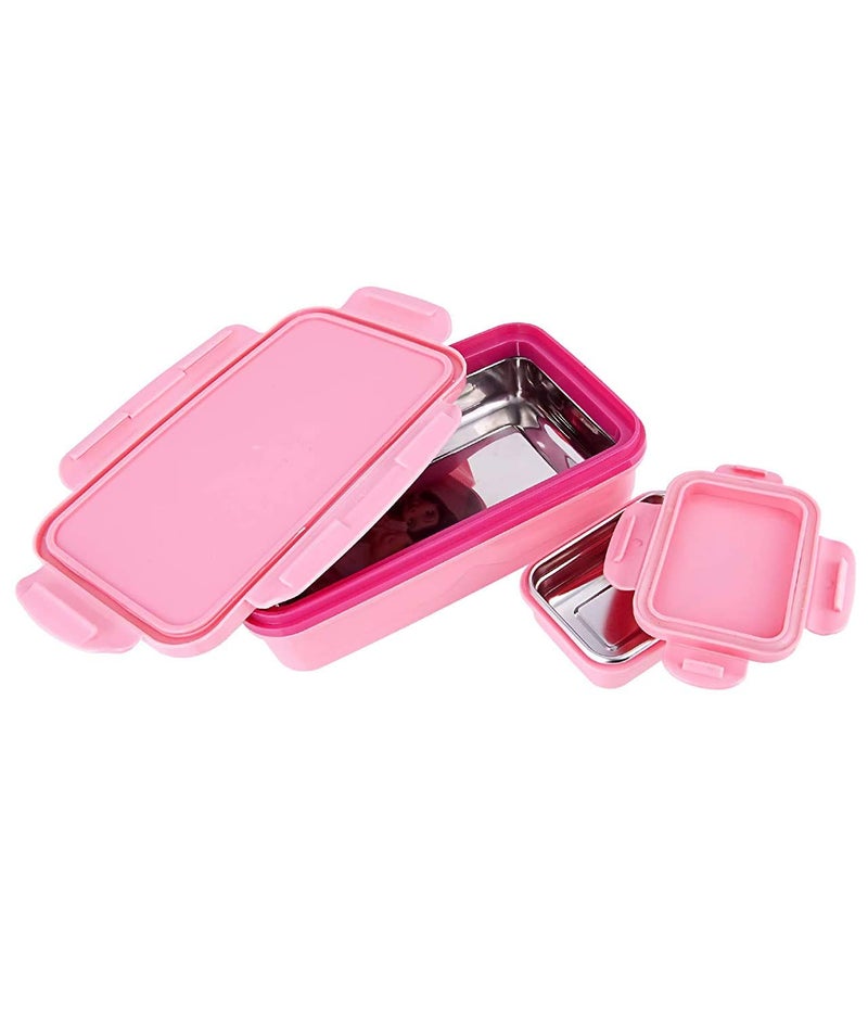 Cello CELLO HI-Lunch Small Deluxe Insulated Lunch Box with Inner Steel and Stainless Steel Veg Box, Attractive Fairies Print, Pink  - Image 3