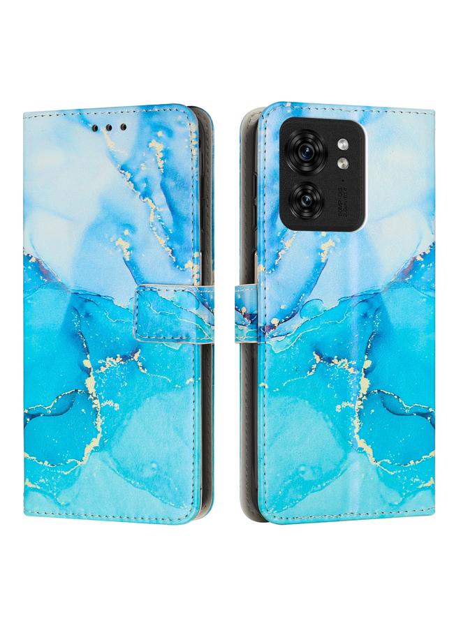 S-TOP Case For Motorola Edge 40 / Edge 2023 Painted Marble Pattern Leather Phone Case - Image 1