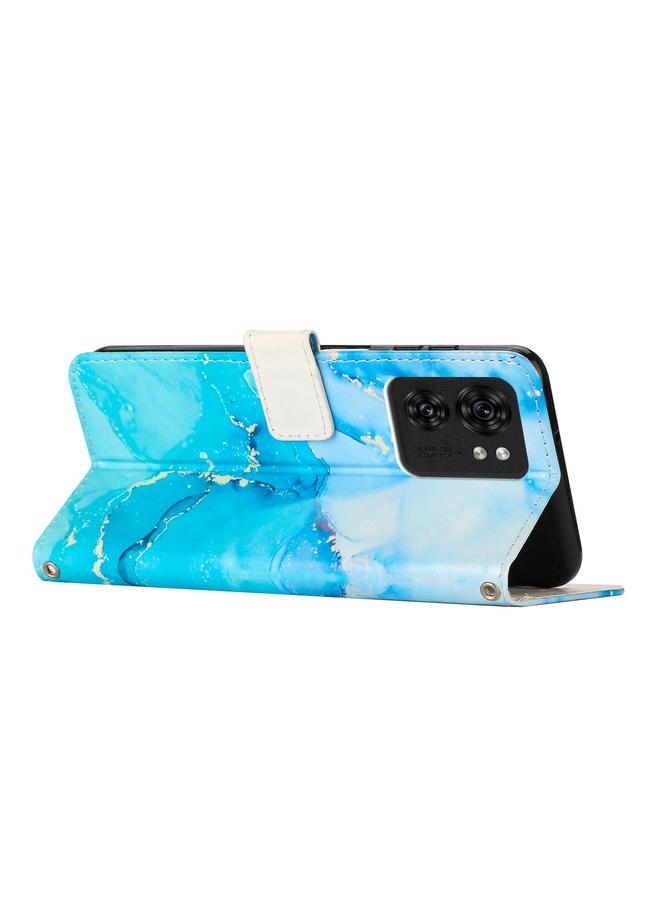 S-TOP Case For Motorola Edge 40 / Edge 2023 Painted Marble Pattern Leather Phone Case - Image 3