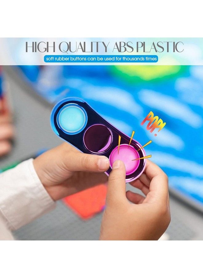 FIGROL - Pop Simple Fidget Spinner 3 Pack Push Bubble Metallooking Fidget Spinners Pop Bubble Rainbow Fidget Toys Spinners For Adhd Anxiety Stress Relief Sensory Toy Party Favor For Kids - Image 1