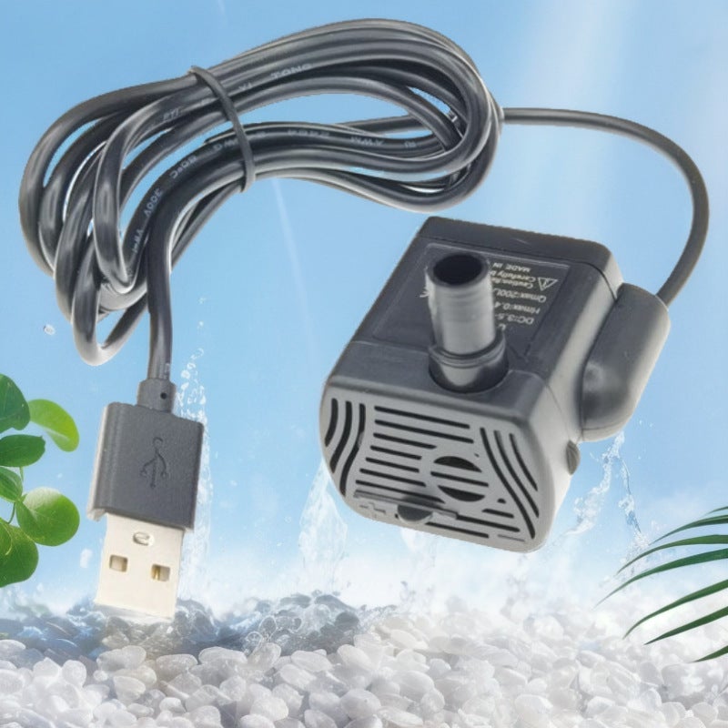 مضخة حوض سماك صغيرة: اتصال USB 5 فولت، تصميم مضغوط - تشغيل هادئ، مضخة ماء متينة لأحواض الأسماك، البيئات المائية وزراعة النباتات - Image 2