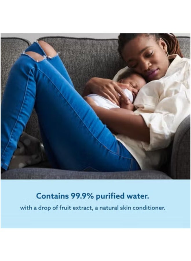 WATER Wipes 720 Pack of 12 Pouches X 60 Sheets For Baby Mega Value Box - Wet Wipes for Baby. Baby Wet Wipes  - Image 3