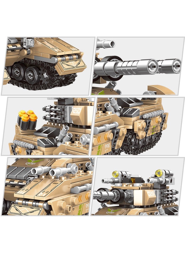 8 In 1 Military Series Blocks Set Military Puzzle Toy Tank Building Blocks Set 1024PCS - Image 2